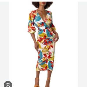 🌹Floral Fall or Spring V-Neck Dress